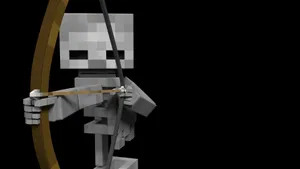 Menacing Minecraft Skeleton In Action Wallpaper