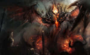 Menacing Shadow Fiend Unleashing Chaos On The Battlefield Wallpaper