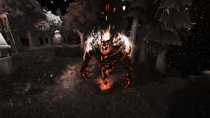 Menacing Shadow Fiend Unleashing Power In The Dark Wallpaper