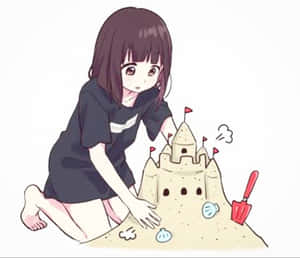 Menhera-chan Showing Her Cute And Cool Side In An Anime-inspired Illustration Wallpaper