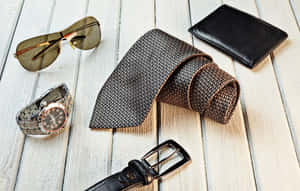 Mens Accessorieson Wooden Background Wallpaper