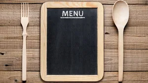 Menu Boardwith Cutlery Wallpaper
