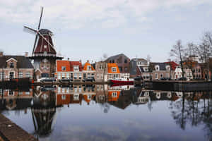 Meppel Windmill Reflections Netherlands Wallpaper