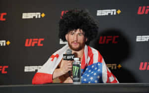 Merab Dvalishvili With An Afro Wig Wallpaper