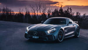 Mercedes Amg Car During Sunset 4k Wallpaper