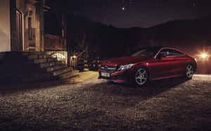 Mercedes Benz C Class Coupe Night Scene Wallpaper