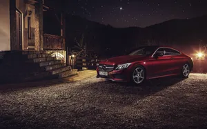 Mercedes Benz C Class Coupe Night Scene Wallpaper