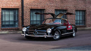 Mercedes Car Parked In Brick Building 4k Wallpaper