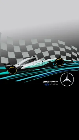 Mercedes F1 Iphone Tiffany Blue Streaks Car Wallpaper