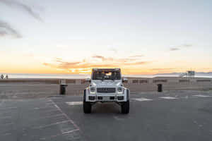 Mercedes G Wagon Beach Sunset Wallpaper