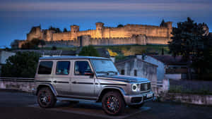 Mercedes G63 Castle Backdrop Wallpaper