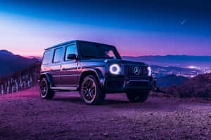 Mercedes G63 Twilight Mountain View Wallpaper