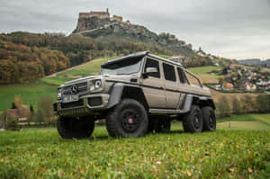 Mercedes G636x6 Countryside Castle Backdrop Wallpaper