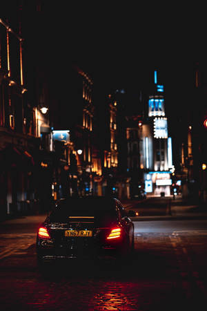 Mercedes On Empty Street Iphone X Wallpaper