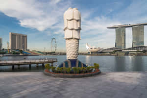 Merlion Park Singapore Skyline Wallpaper