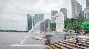 Merlion Park Singapore Waterfront Wallpaper