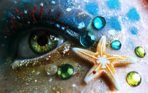 Mermaid Inspired Eye Makeup Wallpaper