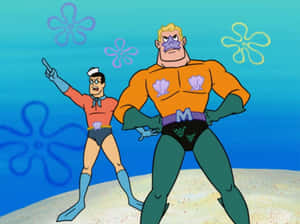 Mermaid Manand Barnacle Boy Pose Wallpaper