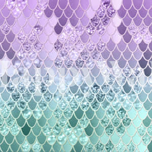 Mermaid Scales Background In Purple And Turquoise Wallpaper