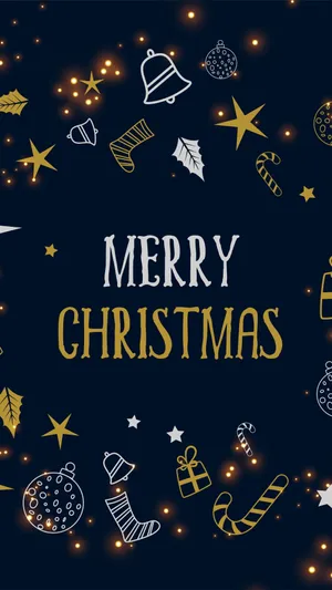 Merry Christmas Aesthetic Greeting Design Wallpaper
