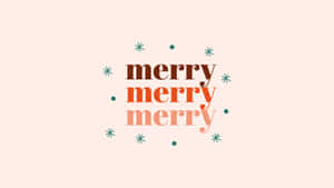 Merry Christmas Aesthetic Triple Text Design Wallpaper