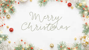 Merry Christmas Elegant Script Decoration Wallpaper