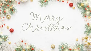 Merry Christmas Elegant Script Decoration Wallpaper