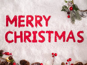 Merry Christmas On Snow Wallpaper