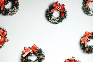 Merry Christmas Wreaths Wallpaper