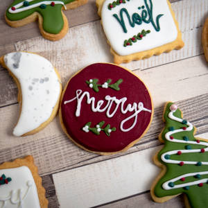 Merry X'mas Gingerbread Cookie Wallpaper