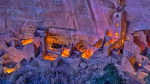 Mesa Verde National Park Cliff Palace During The Night Wallpaper