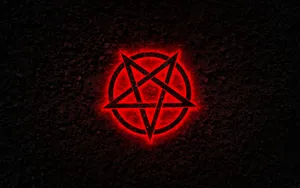 Mesmerising Satanic Pentagram Art In Striking Red Wallpaper