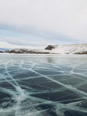 Mesmerising View Of Frozen Lake Baikal Wallpaper