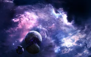 Mesmerizing 3d Galaxy Rendering Wallpaper