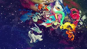 Mesmerizing 3d Portal Of Psychedelic Art Wallpaper
