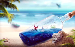 Mesmerizing Beach Art - A Symphony Of Nature Wallpaper