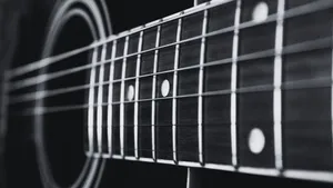 Mesmerizing Black And White Guitar Wallpaper
