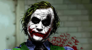 Mesmerizing Joker Painting Depicting Madness And Beauty Wallpaper