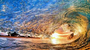 Mesmerizing Ocean View At Sunset Wallpaper