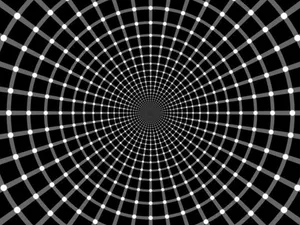 Mesmerizing Optical Illusion With Swirling Black And White Patterns Wallpaper