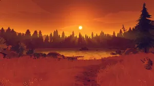 Mesmerizing Orange Sunset Wallpaper