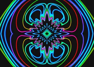 Mesmerizing Psychedelic Neon Lights Display Wallpaper