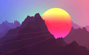 Mesmerizing Sunset Painting Wallpaper