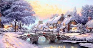 Mesmerizing Winter Art In Snowy Forest Wallpaper