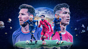 Messi_and_ Ronaldo_ Football_ Galaxy Wallpaper