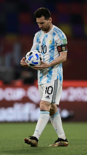 Messi Argentina Number10 Focused2022 Wallpaper