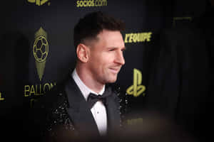 Messi At Ballon Dor Event Wallpaper