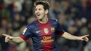 Messi Celebrating Goal Barcelona Wallpaper