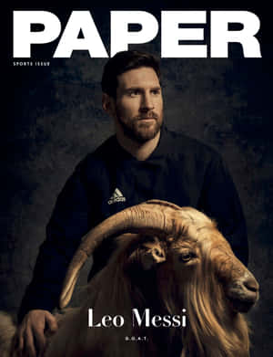 Messi G O A T Paper Magazine Cover Wallpaper