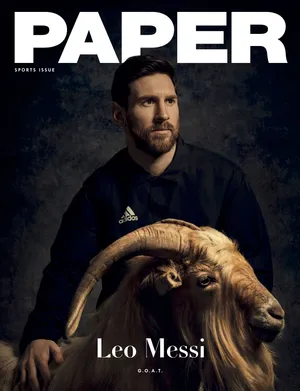 Messi G O A T Paper Magazine Cover Wallpaper